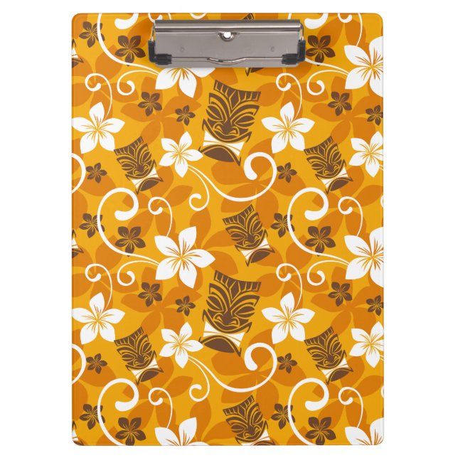 LUAU TIKI PATTERN (ORANGE) CLIPBOARD (Front)