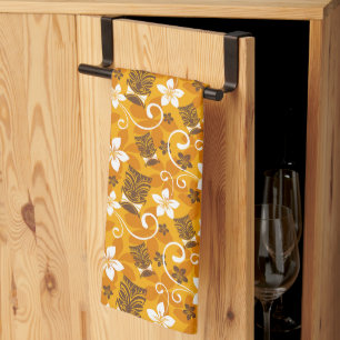 LUAU TIKI PATTERN (ORANGE) KITCHEN TOWEL