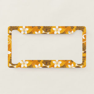 LUAU TIKI PATTERN (ORANGE) LICENSE PLATE FRAME