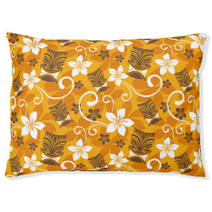 LUAU TIKI PATTERN (ORANGE) PET BED