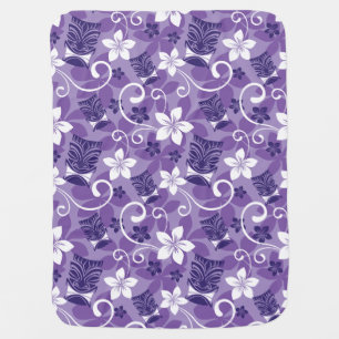 LUAU TIKI PATTERN (PURPLE) BABY BLANKET