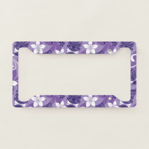 LUAU TIKI PATTERN (PURPLE) LICENSE PLATE FRAME