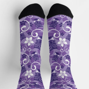 LUAU TIKI PATTERN (PURPLE) SOCKS