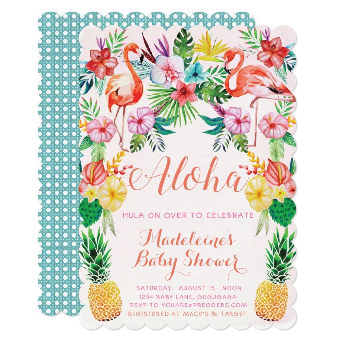 tropical baby shower invitations