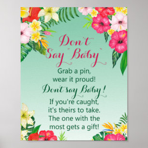 Luau Tropical Baby Shower Sign