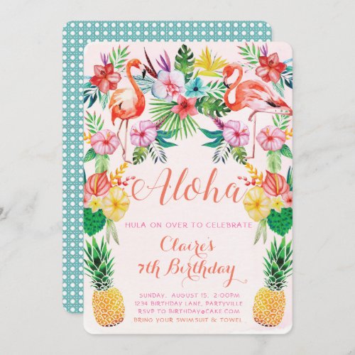 Luau Tropical Birthday Invitation