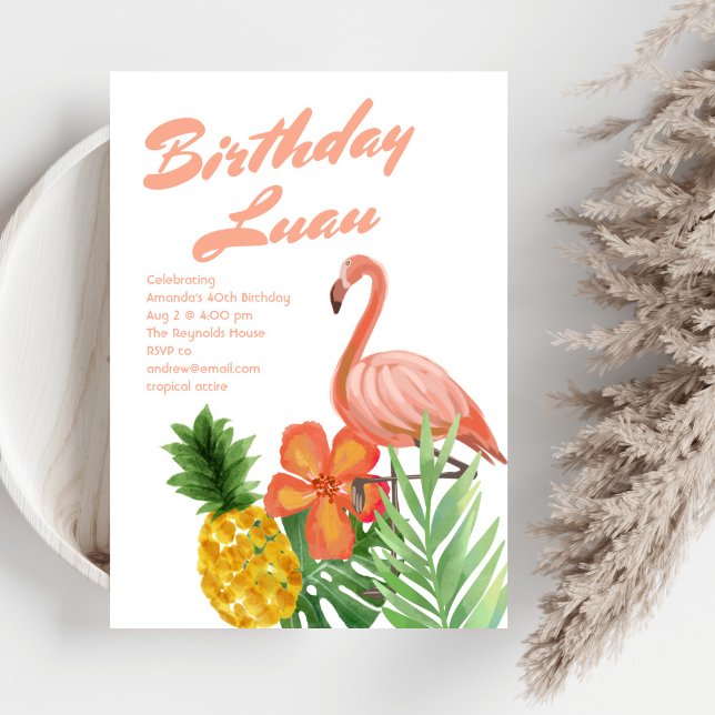 Luau Tropical Birthday Party Invitation (Creator Uploaded)