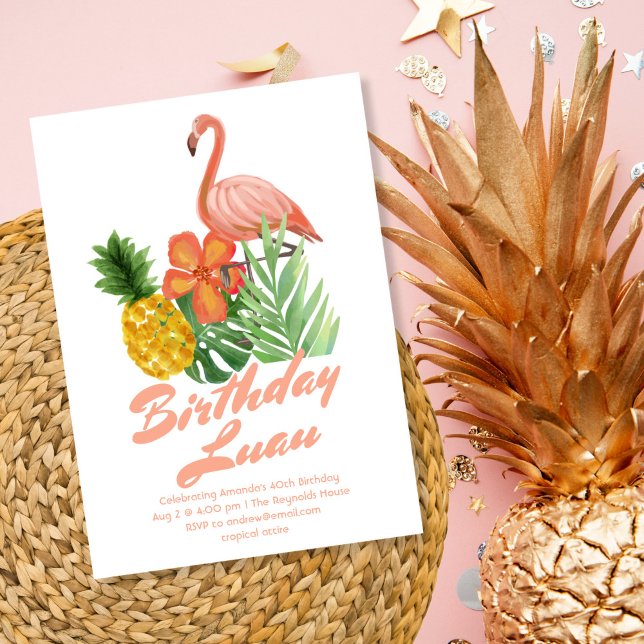Luau Tropical Birthday Party Invitation (Creator Uploaded)