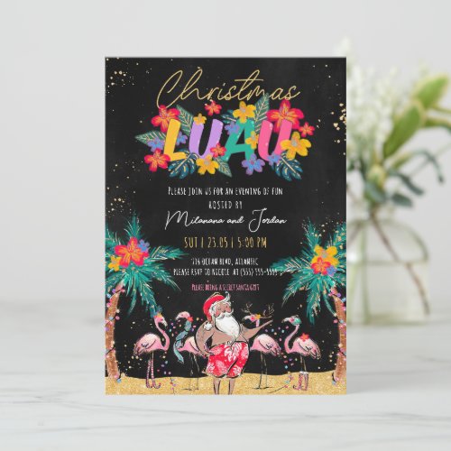 Luau Tropical Christmas Party Invitation Card