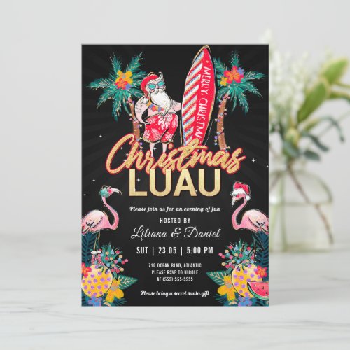 Luau Tropical Christmas Party Invitation Card