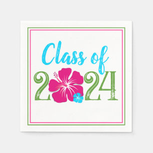 Luau Tropical Class of 2024 Graduation Paper Napkins