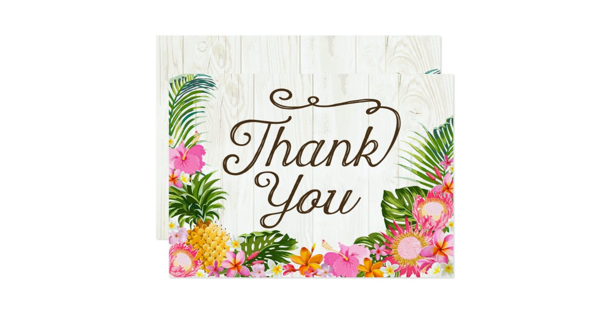 luau-tropical-floral-beach-rustic-thank-you-card-zazzle