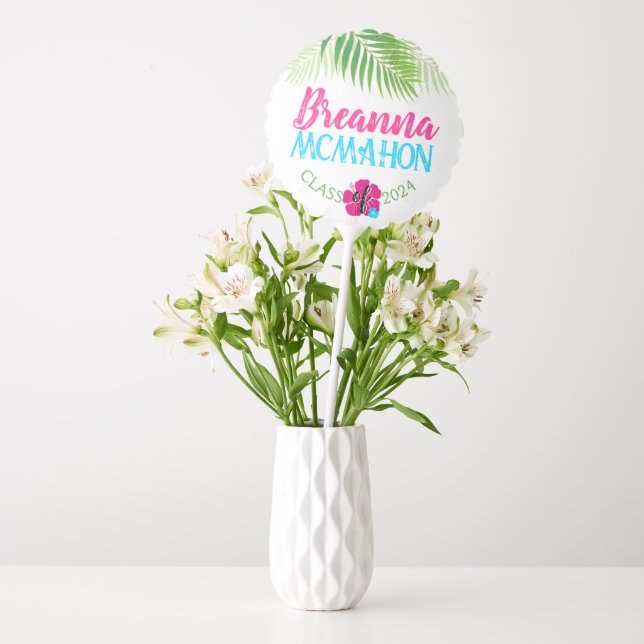 Luau Tropical Graduation Party Balloon Centerpiece (Vase)