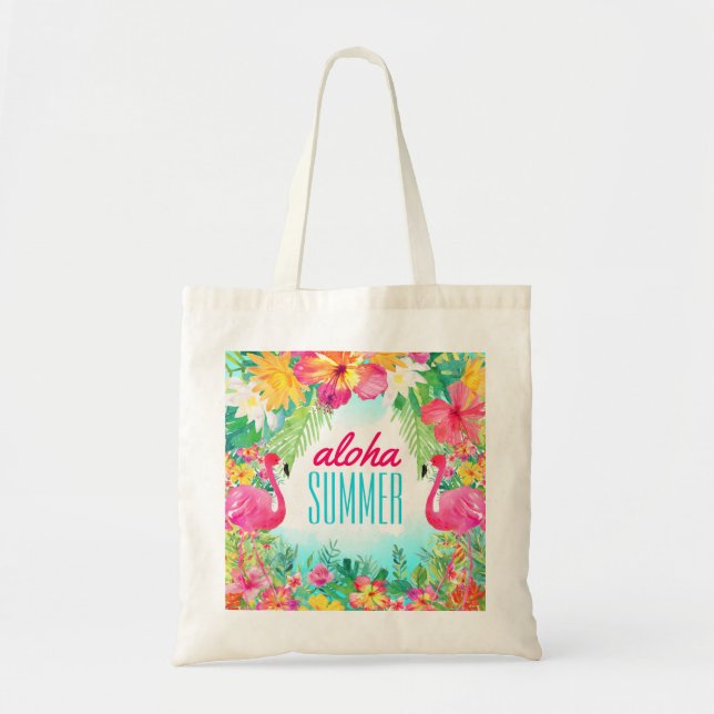 Luau Tropical Hawaiian Aloha Summer Fun Tote Bag (Front)