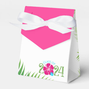 Luau Tropical Hibiscus Graduation White Favor Boxes