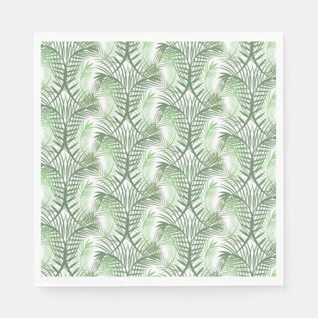 Luau Tropical Palm Leaves Napkins (Front)