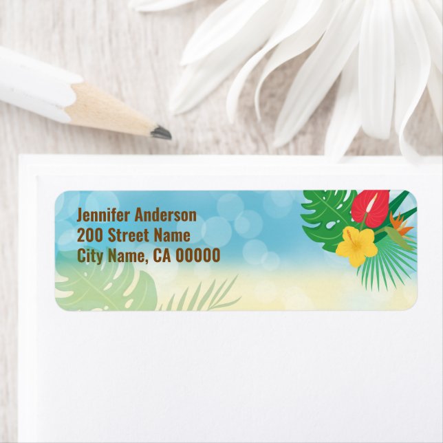 Luau Tropical Theme Label (Insitu)