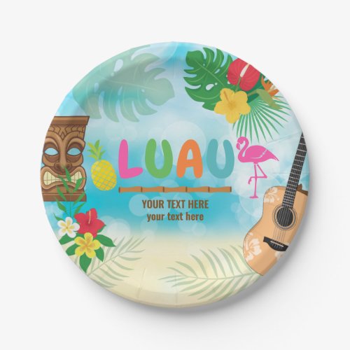 Luau Tropical Theme Paper Plates