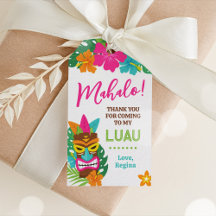 Luau Tropical Tiki Favor Gift Tag