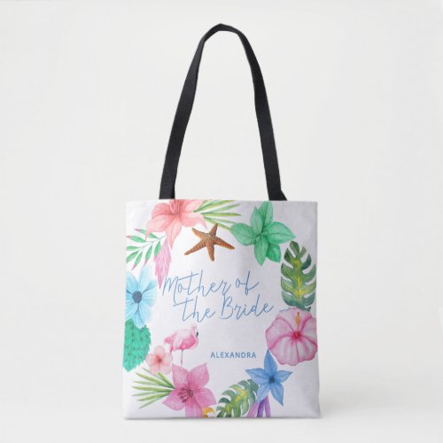 Luau tropical wedding mother of the bride tote bag