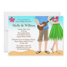 Luau Wedding Shower Invitation Couple