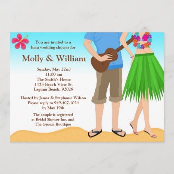 Luau Wedding Shower Invitation Couple by eventfulcards at Zazzle