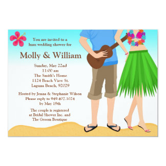 Hawaiian Bridal Shower Invitations Announcements Zazzle Tropical Luau Watercolor Bridal Shower Invitation