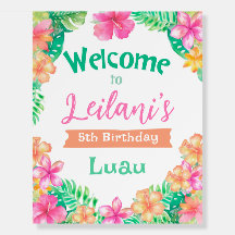 Luau Welcome Sign