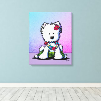 Luau Westie Terrier Dog Canvas Print
