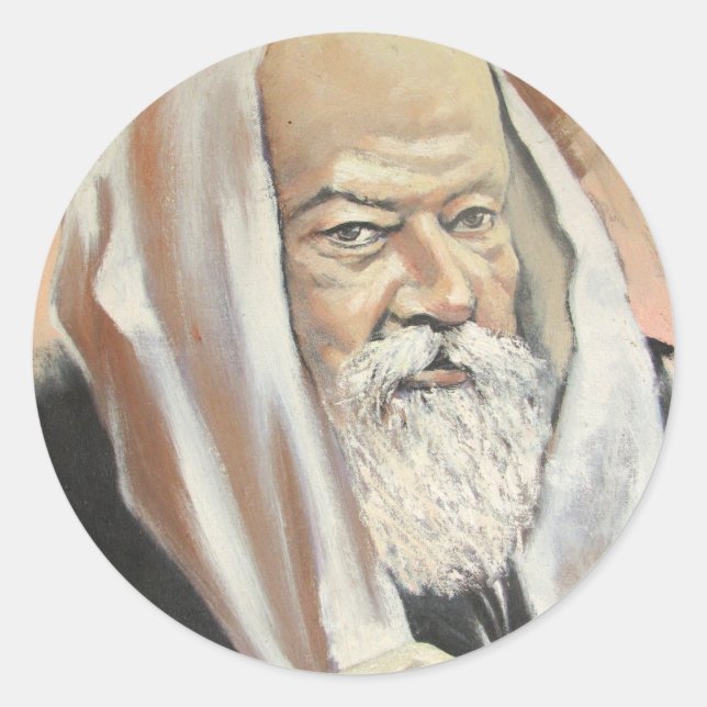 LUBAVITCHER REBBE CLASSIC ROUND STICKER (Front)