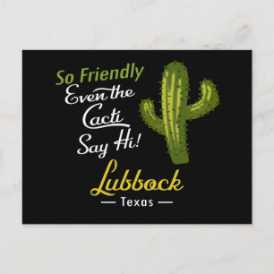 Lubbock Cactus Funny Retro Postcard