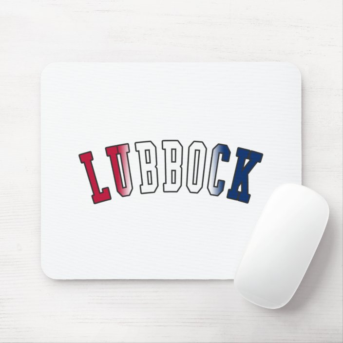 Lubbock in Texas State Flag Colors Mousepad