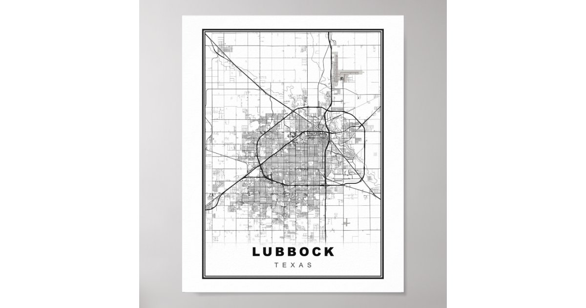 Lubbock Map Poster | Zazzle