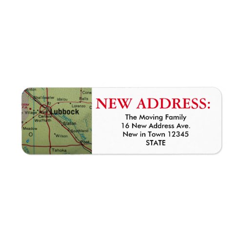 Lubbock New Address Label