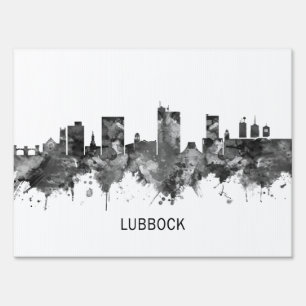 Lubbock Skyline BW Sign