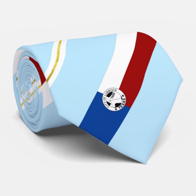 Lubbock (Texas) city flag Neck Tie (Rolled)