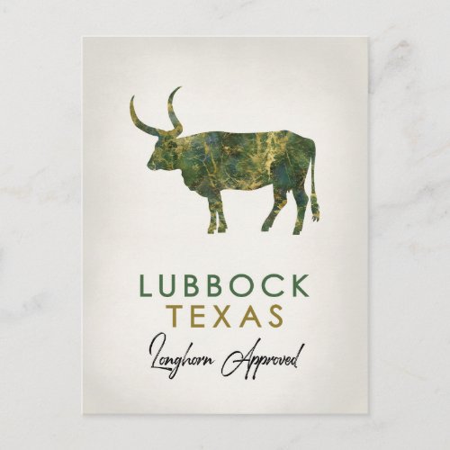 Lubbock Texas Dark Marble Postcard