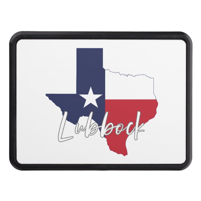 Lubbock, Texas Flag Map Hitch Cover (Front)
