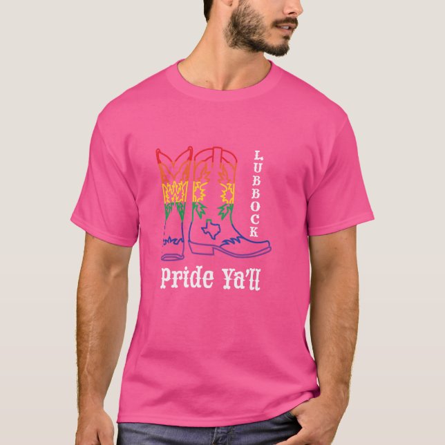 Lubbock Texas Pride Ya'll - LGBTQ Cowboy For Gay P T-Shirt (Front)