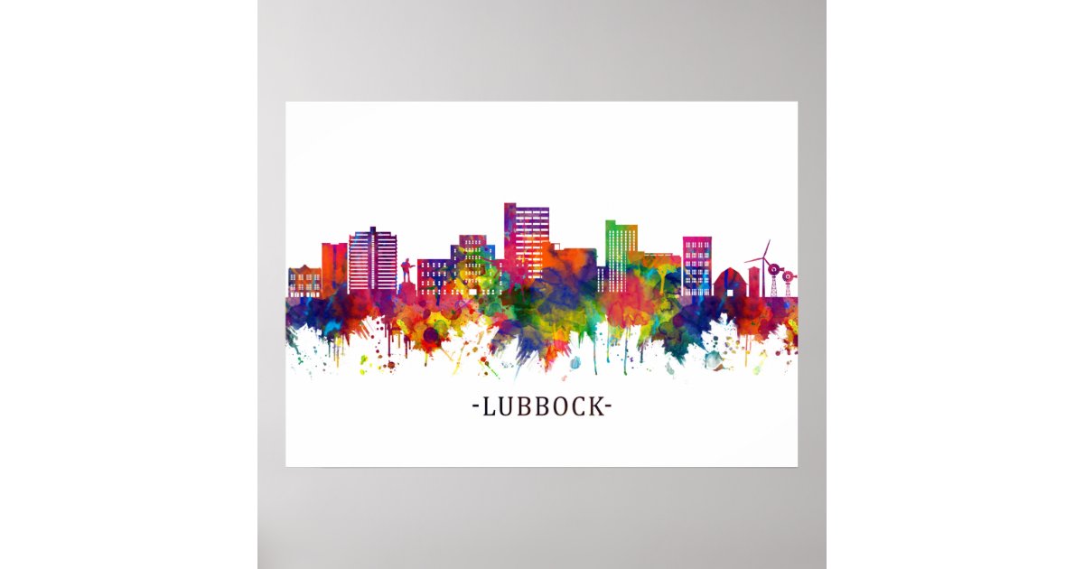 Lubbock Texas Skyline Poster Zazzle