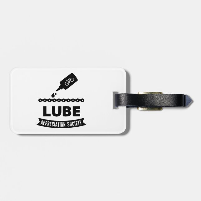 Lube Appreciation Society Cycling Luggage Tag (Back Horizontal)