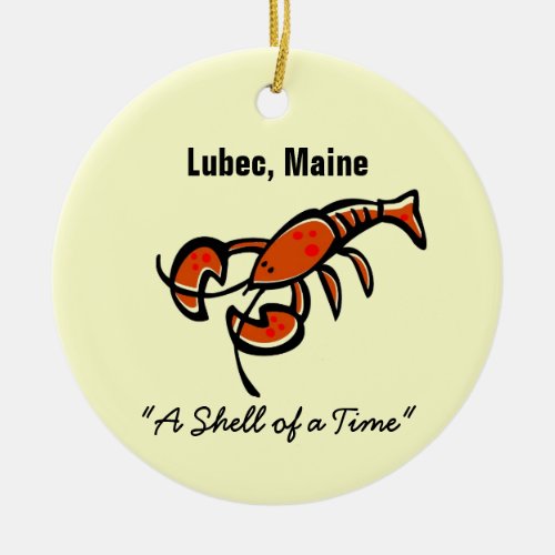 Lubec Maine Lobster Ceramic Ornament