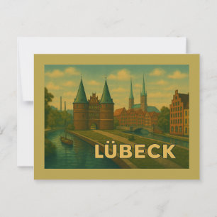 Lübeck Germany City Art Postcard