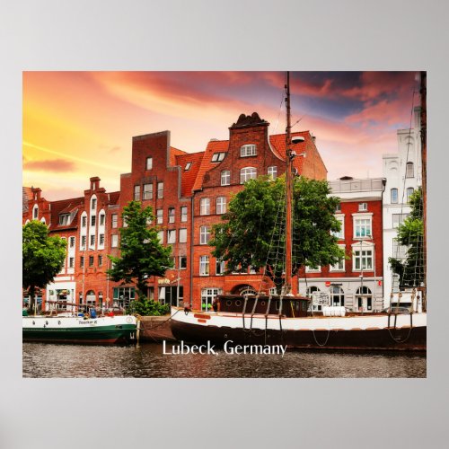 Lubeck Germany cityscape Poster