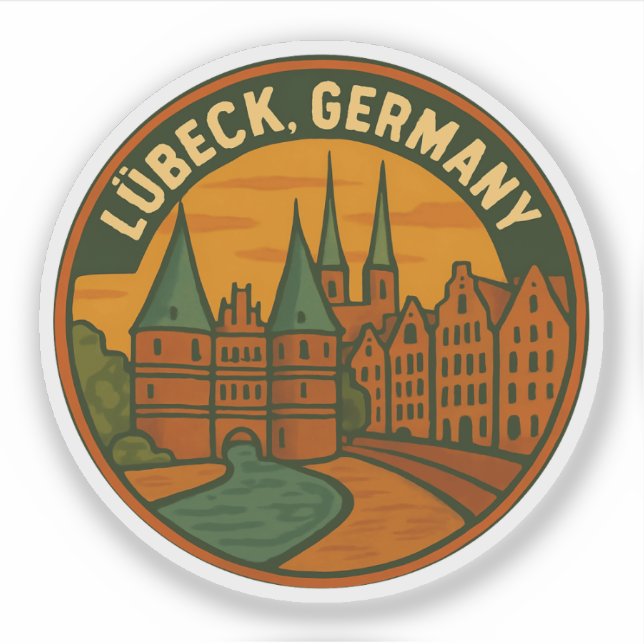Lübeck Germany Holstentor Art Sticker (Front)