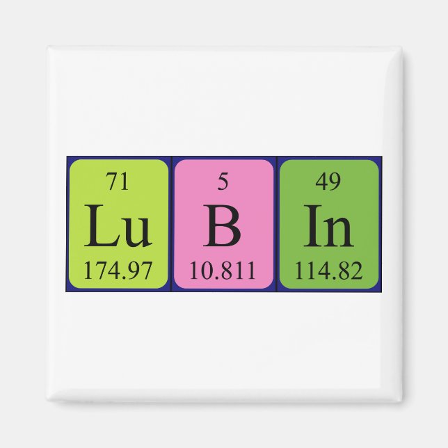 Lubin periodic table name magnet (Front)