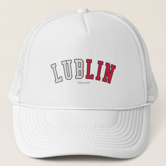 Lublin in Poland National Flag Colors Mesh Hat