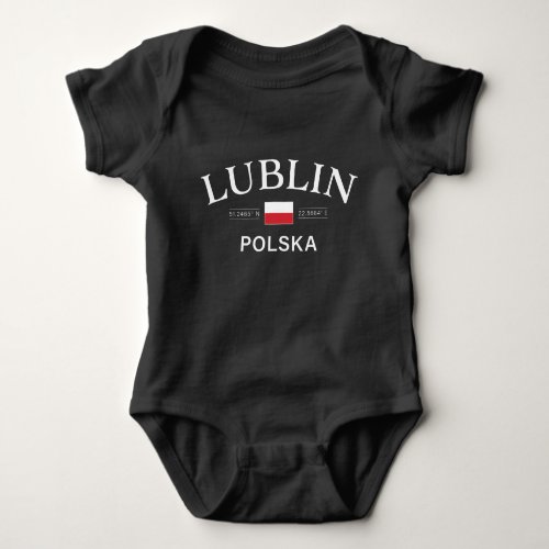 Lublin Polska Poland Polish Coordinates Baby Bodysuit