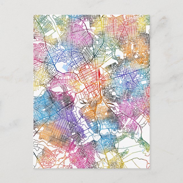 Lubumbashi DR Congo City Map Postcard (Front)