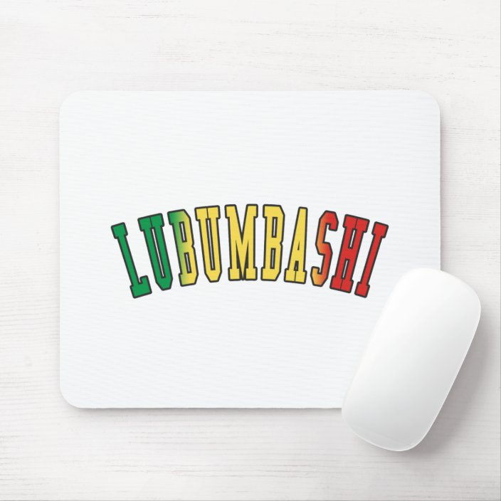 Lubumbashi in Congo National Flag Colors Mousepad